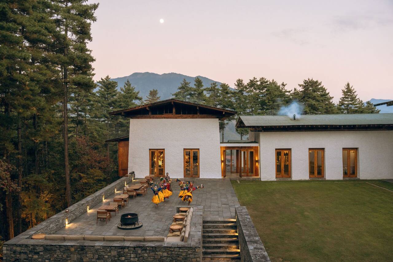 Amankora__Bhutan_-_Thimphu_Lodge__Courtyard_Terrace__Cultural_Dance_4